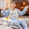 Pyjamas Nouveau corail peluche ensemble filles pyjamas automne / hiver épais dessin animé flanelle furl2405