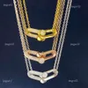 Goudketen EEFS ketting voor dames dubbele cirkel neklacs Designer sieraden goud/sier/roos met diamanten pandant kettingen bruiloft chri/sier/rose s