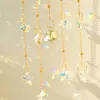 زخارف Suncatcher Crystal الرياح تتناغم الجدار الماسك شمس معلقة للنافذة حديقة الديكور بوهو ديكور المنزل غرفة المعيشة هدية عيد الميلاد