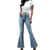 Dames broek denim jeans vrouwen hoge taille wijd uitlopende broek stretch dame veter omhoog blauwe bell bodem cowgirl vintage y2k