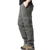 Herrenhosen große Taschenlose Overalls Outdoor Sport joggen militärische taktische elastische Taille reine Baumwoll -Freizeitarbeit