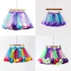 Tutu-jurk 3M-8T Mini Pettiskirt Party Dance 2024 Tutu Rok Baby Girl Rooks Princess Rainbow Tulle Skirts Girls Kleding Kinderen Kleding D240507