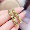 Dangle Ohrringe pro Schmuck natürliche echte grüne Peridot Drop Ohrring Langstil 0,95ct 8pcs Edelstein 925 Sterling Silber Fine L24558