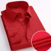 Camisas de vestido masculinas 7xl plus size mass camisa de cor sólida cor sólida coloração casual fit