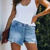 Schermate Shorts di denim casual Scherma per donne 2024 Summer Vintage Off High High Welf Wid Wide gamba