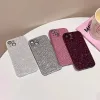 Luxe glitter mousserende diamantkisten voor iPhone 11 12 13 14 15 Pro Max plus schokbestendige lenscamera -bescherming Bling Rhinestone Bumper Cover Case