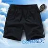 Shorts masculinos listras rctive mass de verão calças de praia de secagem rápida executando calças casuais finas h240507