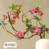Fleurs décoratives Simulate Azalea Silk Fleur et branche Décoration de maison en forme de maison Chinois Entrée de style zen avec arrangement floral