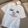 Chnnnel Kadınlar Erkekler Tişört Modaya Giyim Mektubu Deseni Baskı Çift Yaz Yuvarlak Boyun Kısa Kollu Gömlek