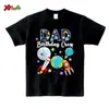 Familienübereinstimmende Outfits Outer Space Family Matching Kleidung Outfits Kinder T -Shirt Astronaut Geburtstagshemd Custom Space Party Jungen Kleidung Outfit Sommer D240507