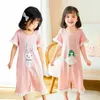 Pyjamas Mädchen Pyjama 2022 Frühlingskinder Pyjama Pink Cartoon Prinzessin Langarm ein Stück Pyjama 3-12 Jahre alte Kinder Pyjamasl2405