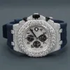 Trendy Stainls Stahl y mit natürlichen runden brillanten Diamanten in VVS Clarity Hip Hop Watch für Herrenhandgelenksnacken