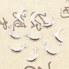 Charms Moon Woman Pinging Crafts Acessórios Diy Jewelri 10x19mm 10pcs Antique cor prata