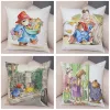 Literie British Cartoon Bear Cushion Cover Sofa Children's Room Decoration Child