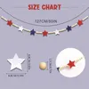 Decorazione per feste 4.1ft Patriotic Star Garland Stars Banner con perle di legno scintillanti a sponsole per evento di indipendenza