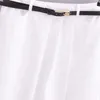 Röcke mit Gürtel Frauenkörpern Midi Rock weiße sexy elegante hohe Taille Faldas Mujer 2024 Sommertaschen Frau Ins