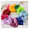 Accessoires de cheveux Solid Scrunchies Ring Elastic Bands Pure Color Bobble Sports Dance Soft Charming Drop Living Products Tools Dhhc7