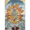 Tillbehör 36 "Tibet Tibetan broderad tyg Silk Buddhism Wisdom Angry Mother Tangka Måla Mural Meditation Wall Hanging Home Decor