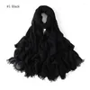 Écharpes à grande taille Fringe Fringe Cotton Viscose Hijab Écharpe Haute qualité enveloppe et châles Pashmina Musulman Band Turban islamique