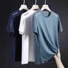 T-shirts masculins T-shirt mince d'été Ice Ice Silk Mesh respirant o cou court Slve Impression rapide et lâche sèche Sport H240506