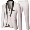 Black Men Autumn Wedding Party Three Pieces Set Large Size 5xl 6xl Man Blazer Coat Pants and Vest Fashion Slim Fit Suit 240430