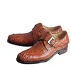 Chaussures décontractées Hubu import Crocodile Men Pure Manual Leather Business Leisure semelle authentique