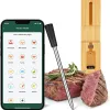 Mometro di carne jinutus con termometro wireless bluetooth a 165 piedi termometro per alimenti intelligenti con cavo di ricarica USB per gril del forno