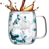 Becher getrocknete Blumen Glas Tee Tasse elegante Design Getränke Gläser Becher mit Blumenkaffee Glaswaren Milch Jar Kithen Gadgets