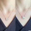 Brand Originarity Van Van Full Diamond Butterfly Necklace 925 Sterling Sterling Tilved 18k Gold Fritillaria Fritillaria in polvere Collare a pendente Gioielli