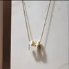 Mini collar de diseñador colgante para mujer collar de letra diseñador de 18 km collar de oro coloreño esmaltador joyas de joyería cadena
