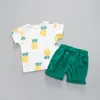 Roupas conjuntos de verão Moda de verão meninos roupas de algodão presa terno esportivo de frutas para meninos shorts infantis