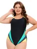 Swimwear femminile xl-5xl Nuovo sport patchwork Sportswear Women One Piece Swimsuit Female Professional Swimming Suit for Women Weeleding Bareding Abito Y240506