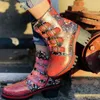 Stövlar Kvinnors retrostil 2024 Fashion Temperament Metal Buckle Flannel Tjock Sole Ankle Shoes for Women
