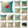 Cushion/Decorative WZH Colorful balloons Cushion Cover 45x45cm Linen Decorative Cover Sofa Bed Case