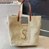 Moda Rive Gauche Raffias Beach Bag Designer Straw Tinka torebki torebki na ramię