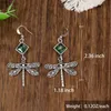 Dangle Chandelier Zinc alloy pendant earrings dragonfly shaped pendant retro style statement hook earrings suitable for womens clothing accessories XW