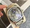 Hip Hop Iced Out Men Hollow Skeleton Cador Watch Date HEURE DATE AUTOMATIQUE Mouvement mécanique Selft Solide solide Fine en acier inoxydable Clock Corloge