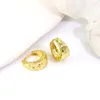 Hoop Earrings Wholesale 18k Pure Gold Color Simple Chunky Bread For Women Jewelry Wide-faced Net Red Office Lady Accessories