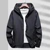 Men's Hoodies Hooded Placket Windbreaker Jacket Men Women Thin Sun Protection Coat 2024 Spring Autumn Gray Blue Waterproof Cargo Clothing