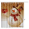 Baño impreso 3D Christmas Snow Man Cortina de ducha lavable con 12 ganchos Santa Home Año Nuevo Decoración 21 Estilos