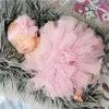 Tutu -jurk pasgeboren baby tule tutu rok fotografie rekwisieten bowknot baby meisjes foto rekwisieten hoofdband set kinderhoed fotografie accessoires d240507