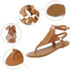 Chaussures décontractées Femmes Sandales Gladiator Summer Beach Flip-Flop 2024 Sangle de cheville Sandale Soft Botton Walking Basic Flaf