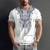 Tshirt etnico vintage Abbigliamento 3D Abbigliamento ONECK UOMINI Tops a maniche corte oversize a manica corta Tee Summer Sciose Streetwear Streetwear Mens Abiti 240423