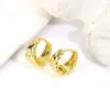 Hoop Earrings Wholesale 18k Pure Gold Color Simple Chunky Bread For Women Jewelry Wide-faced Net Red Office Lady Accessories