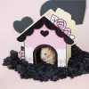 Cagas Serie PinkBlack Hamster Hamster House Pequeña jaula de animales Suministros de paisajismo accesorios de rata nido de ratón enano ardilla