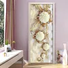ステッカードアステッカー豪華な花の防水リビングルームベッドルームドアの壁紙自己接着剤の壁のデカール模倣3D壁ステッカー