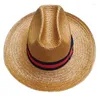 Berety tkane słomkowe kapelusz dla kobiet dziewczyna oddychająca kowbojska kowbojska wiosenna kowalnica ręcznie robiona słoneczna
