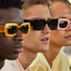 Güneş Gözlüğü Kare Erkekler Kadın Marka Tasarımcısı Sürüş Gradyan Gözlükleri Erkek Kadın Vintage Punk Moda Oculos de Solsunglasses 245i