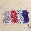 Rompers Independence Day Baby Girl Casual Spaghetti Braps Stars Print Playsuit Jumpsuit voor kinderkleding overalls H240507