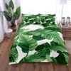 Set di biancheria da letto lettiere a foglia di palma tropicale grandi dimensioni doppie di copertura del piumone cuscino da letto in lino j240507